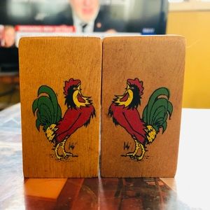 Vintage 1960s Western Woods Inc. Salt and Pepper Shaker Set With Rooster